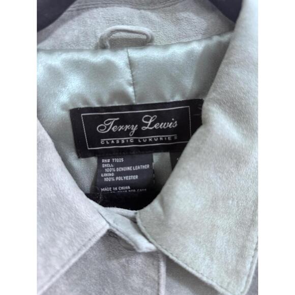 Terry Lewis Sage All Leather Floral Embroidery    suede Jacket and skirt 1X - Picture 6 of 16